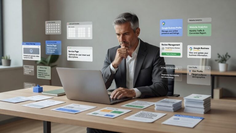 Professional reviewing website, Google Business Profile, review, AI search, and analytics signals that may be shaping the wrong kind of business inquiries.
